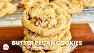 Butter Pecan Cookies Recipe with Brown Butter  Easy Cookie Recipe  Homemade Pecan Cookies [upl. by Pallas975]