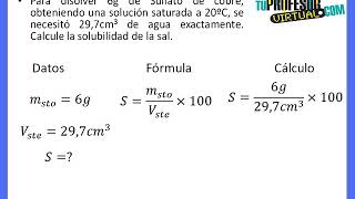 Solubilidad  Ejercicios [upl. by Eidnim]