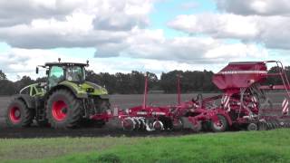 Bodenbearbeitung u Aussaat in einem 2015 mit Claas Axion 930 [upl. by Ybor]