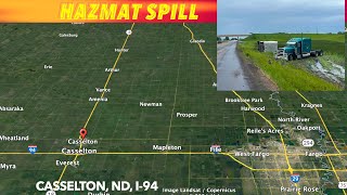 Hazmat Spill On Interstate94 By Casselton North Dakota [upl. by Kelli]