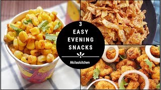 3 easy evening snacks to munch on  cauliflower fry Masala corn potato finger chips [upl. by Myrt]