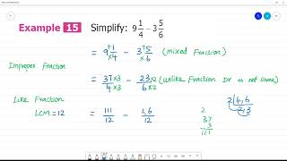 6 TN Maths Term III 1 FRACTIONS Example 15 Simplify 9 14  3 56 [upl. by Naleek977]