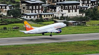 NerveRacking A319 Departure from Paro One of the World’s Most Challenging Airports [upl. by Llehcam]