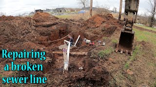 Repairing A Broken Sewer Line [upl. by Obidiah]