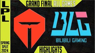 TES vs BLG Highlights ALL GAMES Playoffs GRAND FINAL LPL Spring 2024 TOP Esports vs Bilibili Gaming [upl. by Yole540]