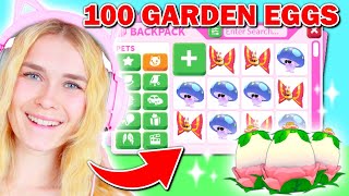 Opening 100 GARDEN EGGS In Adopt Me Roblox [upl. by Mokas763]