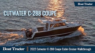 Cutwater C288 Coupe Cabin Cruiser  Full Walkthrough Review [upl. by Siddon]