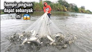 Jala Ikan Belanak Di Muara Sekali Tebar Babon Semua  Best Net Fishing [upl. by Iliram]