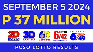 Lotto Result Today 9pm September 5 2024  PCSO Complete [upl. by Aibar306]