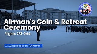 USAF BMT Airmans Coin and Retreat Ceremony Flights 231244  March 20 2024 [upl. by Kari]