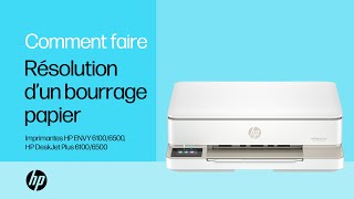 Résolution d’un bourrage papier  HP ENVY 61006500 amp HP DeskJet Plus 61006500  HP Support [upl. by Vicky]