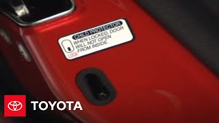 2007  2009 Camry HowTo Door Locks  Child Protector Locks  Toyota [upl. by Hcib]