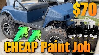 How To Paint Golf Cart with Raptor Liner Textured Bed Liner for Less than 100 [upl. by Schaffer]