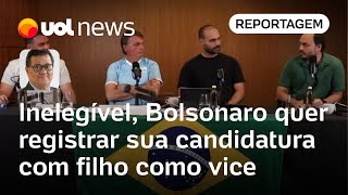 Bolsonaro que está inelegível quer registrar sua candidatura com filho como vice [upl. by Jenness]