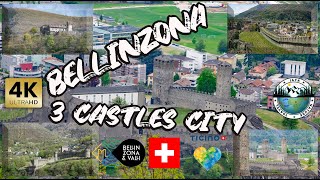 BELLINZONA  3 CASTLES CITY  4K UHD  Tessin  Ticino  Switzerland [upl. by Macintosh]