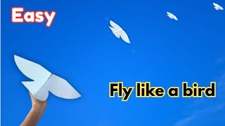 Paper plane  Fly like a bird  How to make a paper bird plane  Easy flying paper plane [upl. by Sotsirhc905]