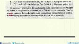 Valores extremos de una función Máximo y mínimo absoluto y relativo [upl. by Krysta]