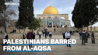 Thousands of Palestinians barred from reaching Al Aqsa Mosque [upl. by Annig]