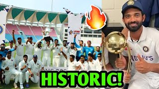 HISTORIC Moment for Rahane amp Mumbai 🔥 Irani Cup  ROI vs MUM Cricket News Facts [upl. by Llener719]