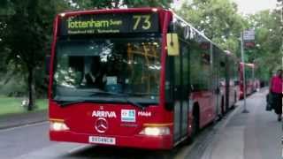 73 Changing blinds at Stoke Newington MercedesBenz Articulated [upl. by Breena]