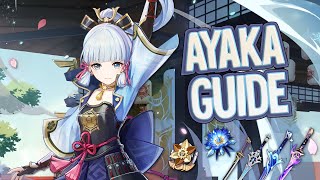 Complete Ayaka 43 Guide – Comprehensive Kit Gear Weapons Teams  Genshin Impact 43 [upl. by Htiderem]