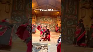 HHHTribal dance Tlingit natives Beaver clan house Saxman village Alaska USA…अलास्का आदिवासी। [upl. by Jaf]