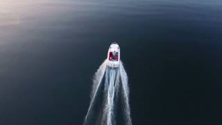 Motorboot vor Sipplingen Bodensee im Abendrot [upl. by Yrrehc]