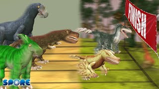 Desert Dino vs Forest Dino Race  Desert Dino vs Forest Dino S1  SPORE [upl. by Sprung]