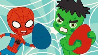 Huevos Sorpresa de Superheroes Hulk Superman y Spiderman ★ Juegos y Sorpresas [upl. by Anelaf]