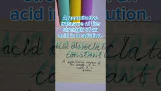 Acid dissociation constant alevelchemistry chemistryrevision acid constantka [upl. by Anauqaj]