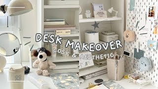 desk makeover part 1 ♥︎  aesthetic cosy amp minimalist ✨ [upl. by Novla]