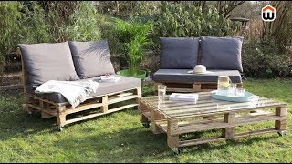 Créer son salon de jardin en palettes en bois  DIY [upl. by Combs]