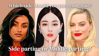 Hair Part Theory  Find the Best Hair Part for Your Face Shape amp Features  Middle or Side Parting [upl. by Anivlem]