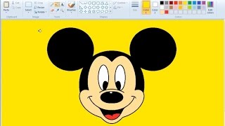 How to Draw Mickey Mouse in MS Paint [upl. by Brecher]