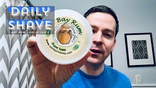 Bay Rum By Uncle Jons Soaps  The Daily Shave [upl. by Okkin]