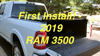 2019 RAM 3500 Mega Cab Cummins  Truxedo LoPro Bed Cover Full Install [upl. by Ahteres655]