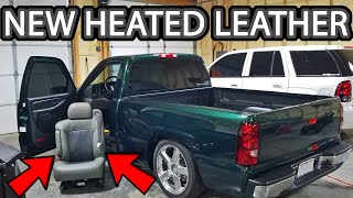 NBS Sierra and Silverado Power Heated Leather Seat Swap How to Looks Factory [upl. by Patman566]