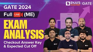 GATE 2024 Exam Analysis  Mechanical Engineering  Detailed Solution amp Cut Off  BYJUS GATE [upl. by Knudson]