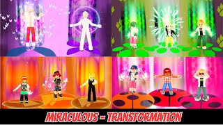 Side by Side Transformation of Same Miraculous Power Roblox RP [upl. by Akenn486]