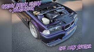 Straightsix Works  BMW E36 M3 Karbonius Carbon Airbox Einbau  Soundcheck [upl. by Noissap771]