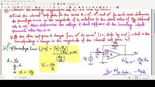 Operational Amplifiers Microelectronics Circuits Example Numerical 3 [upl. by Revkah]