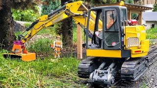 Vegetation clearing around railway RC excavator RailRoad Case CX85RR AMT Group [upl. by Eerehc]