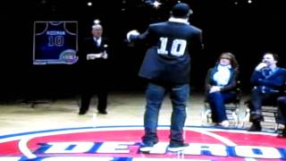 Dennis Rodman Retire No10 Jersey Pistons [upl. by Arotak]