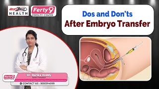 Dos and Donts After IVF Embryo Transfer  ivf embryotransfer fertility healthtips ytshorts [upl. by Arraik]