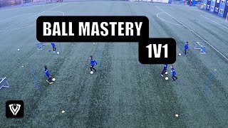 BALL MASTERY  1V1  U9  U10  U11  U12  FOOTBALL  SOCCER  TRAINING  EXERCISE [upl. by Violante]