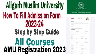 How to fill amu admission form 202324 Class 11babs ug and pg how to fill amu application form [upl. by Kcirdec252]