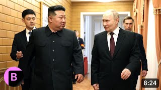 Russias Putin Arrives in North Korea Meets Kim [upl. by Ecinaj]