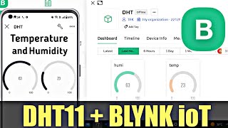 Blynk ioT  Temperature and Humidity Monitoring using DHT11 Sensor and Blynk IoT [upl. by Hedberg361]