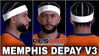 PES 2017  NEW FACE MOD V3  SKIN TATTOO MEMPHIS DEPAY [upl. by Kinsler]