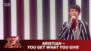 Kristian Kjærlund synger ’You Get What You Give’  New Radicals Live  X Factor 2019  TV 2 [upl. by Tolland916]